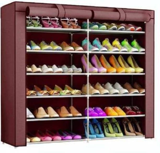 KOnline Multiuse Storage Rack for footwear, Toys, clothes with Dustproof Cover Metal Collapsible Shoe Stand