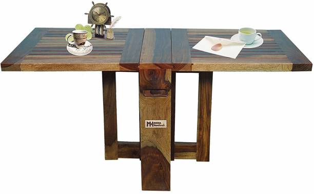 Meera Handicraft Folding space saving Sheesham Wood Solid Wood folding coffee table (Finish Color - Provincial Teak Finish, Pre-assembled) Solid Wood 4 Seater Dining Table