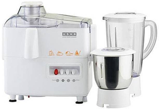 USHA JMG-3345 JMG 3345 450 Juicer Mixer Grinder (2 Jars, White)