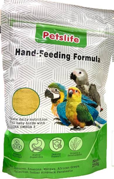 Petslife hand feeding formula daily nutrition for all baby birds 250gm Vegetable 0.25 kg Dry New Born, Young Bird Food