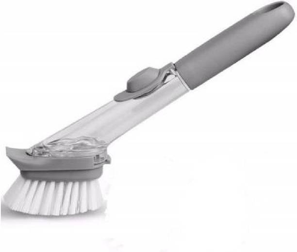 avnish Long Handle Pot Brush Dish Bowl Washing Cleaning Brush Soap Dispenser Kitchen Sink Scrubber Automatic Sponge Dishwasher Brush. Scrub Pad