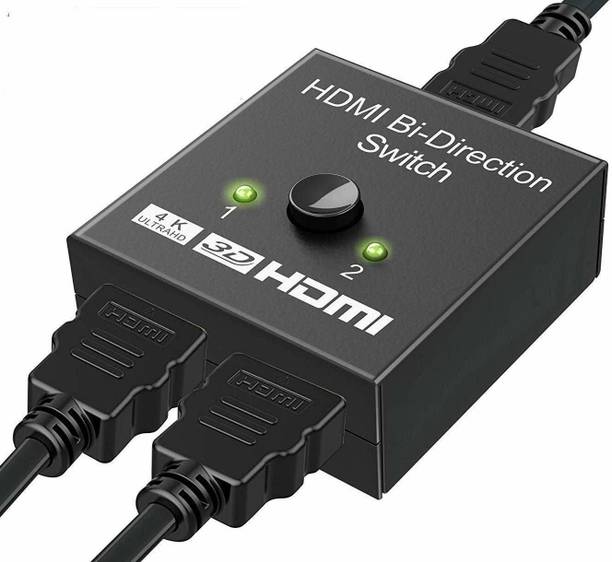TERABYTE HDMI Switch 3D - 2 Port Bi-Directional Manual Button HDMI Switch 2 in 1 Out or 1 in 2 Out Splitter Supports 1080p 2k 4k Full hd Support -HDMI Switch Media Streaming Device