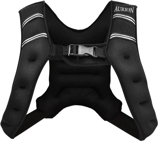 Aurion by 10Club 5 Kg Weighted Vest Workout Equipment, 5 kg Body Weight Vest for Men, Women, Kids Black Weight Vest