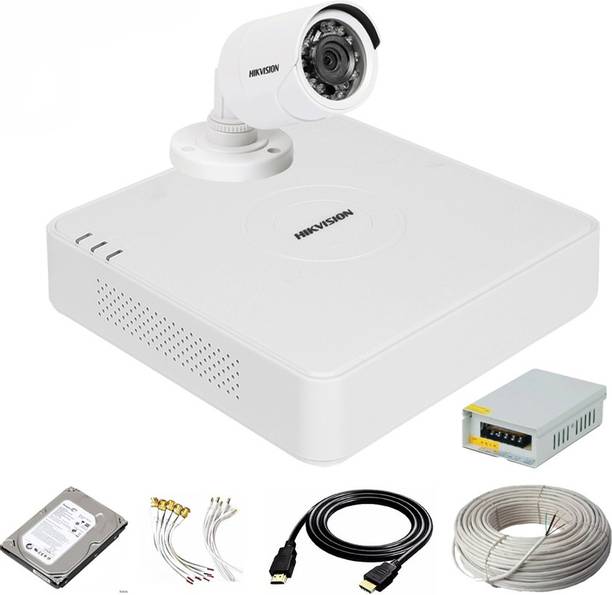 HIKVISION 4 Channal TURBO HD DVR 1080p 1Pcs,Outdoor Camera 2 MP 1Pcs,500 GB Hard Disk,Full combo set Security Camera