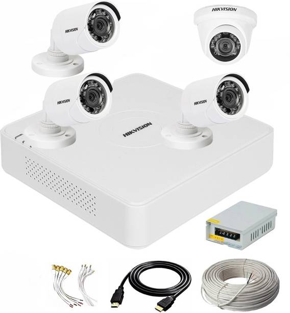 HIKVISION 4 Channal TURBO HD DVR 1080p 1Pcs,Outdoor Camera 2 MP 3Pcs,Indoor Camera 2 MP 1Pcs,combo set Security Camera