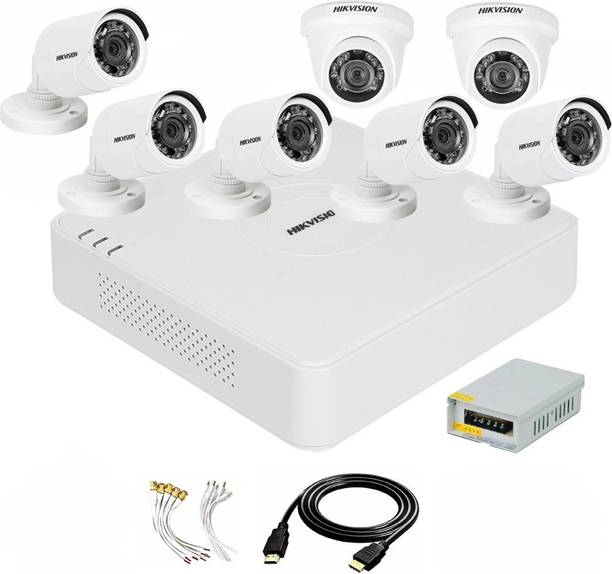 HIKVISION 8 Channal TURBO HD DVR 1080p 1Pcs,Outdoor Camera 2 MP 5Pcs,Indoor Camera 2 MP 2Pcs,Power Supply 1Pcs,combo set Security Camera