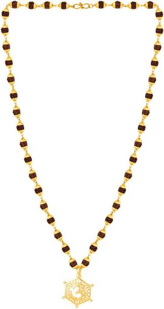 Om Pendant Mahadev Chain Necklace Gold-plated Plated Br...