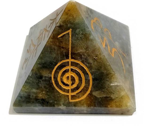 REIKI CRYSTAL PRODUCTS Labradorite Pyramid Reiki Healing Stone Pyramid Natural Crystal Pyramid Reiki Symbol Pyramid40 mm Approx For Vastu Correction And Increase Energy Decorative Showpiece  -  4 cm