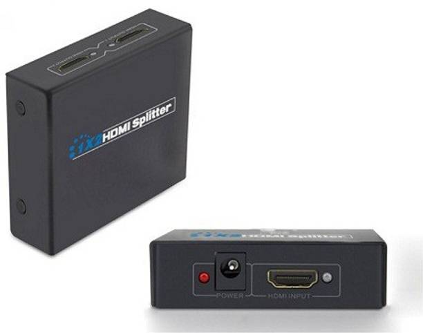 TECHON TV-out Cable 2 PORT HDMI SPLITTER (1IN-2OUT) Full HD 1080P HDMI 1.4 Splitter (Black, For TV)