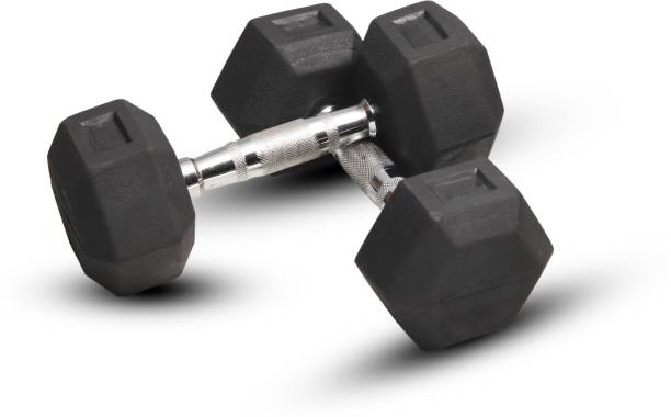 STAG FITNESS HEAVY HEXAGONAL RUBBER 20 KG (10 KG PAIR) FIXED DUMBELLS Fixed Weight Dumbbell