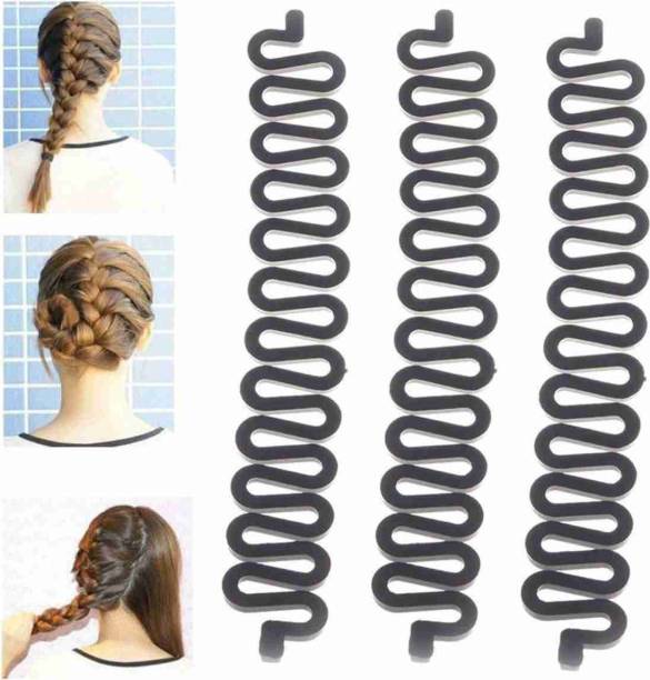 El Cabell Hair Styling Twist Plait Hair Briading Tool And Choti Pack Of 3 Hair Accessory Set Price in India