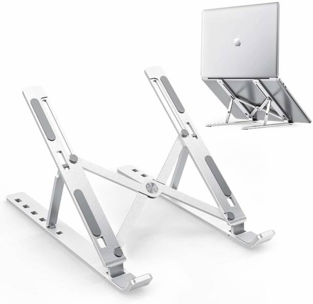 FIVANIO Portable, Ergonomic, Foldable, Adjustable Aluminium Laptop Stand 4 in 1 Adjustable Computer Stand Ergonomic Portable Tablet Stand Foldable Laptop Stand