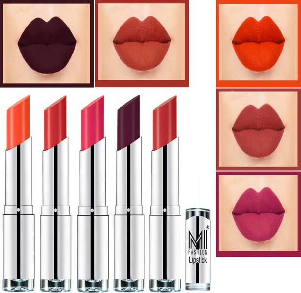 MI FASHION Pout-Perfect Creamy Matte Lipstick Set in 5 Vibrant Colours Code-108