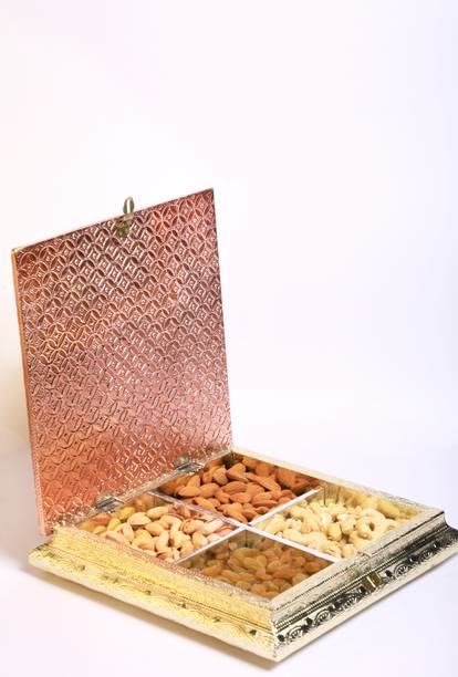 Shri Jain Grocery Dry Fruits Gift Box Items Kaju/Badam/raisins/pista (100gm Each) Cashews, Almonds, Pistachios, Raisins