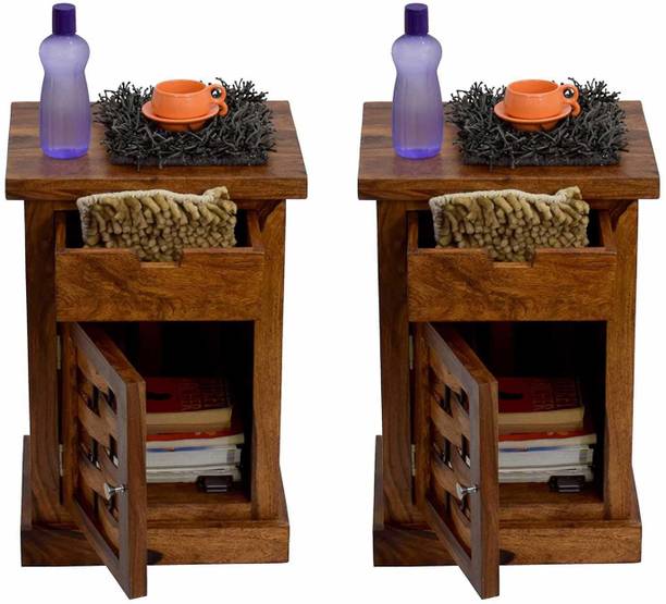 Wood Master Sre 2 Side table Side table for bedroom Side table for living room Side table for bedroom with drawer bed Side table with drawer (Finish Color - Teak Brown, Pre-assembled) Solid Wood Side Table