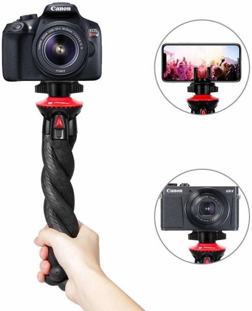 ATSolutions Flexible Gorillapod Tripod with Mobile Attachment for DSLR, Action Cameras &amp; Smartphone Stand Black 3 Axis Gimbal for Camera, Mobile