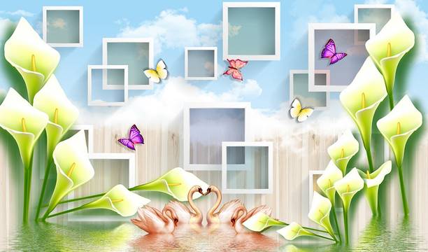 ALL DECORATIVE DESIGN Floral & Botanical Multicolor Wallpaper