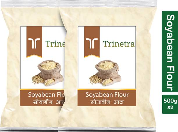 Trinetra Best Quality Soyabean Atta (Soyabean Flour)-500gm (Pack Of 2)