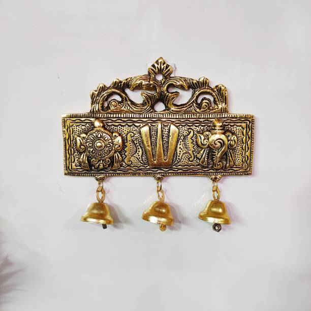 KridayKraft Tirupati Door Hanging Shankh Chakra Namah Latkan Gold Plating Antique Decorative for Home,Office & Room,Showpiece Figurines,Religious idol... Decorative Showpiece  -  15 cm