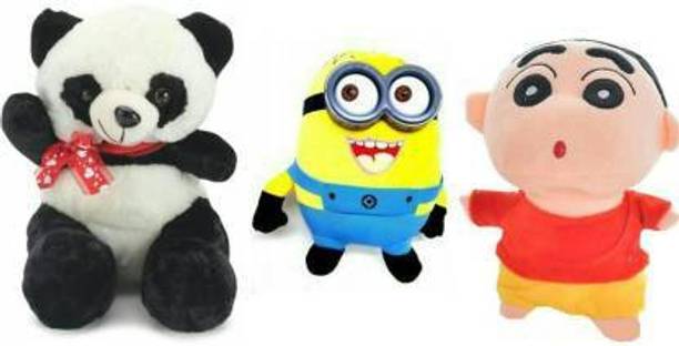 KPN Soft Lovable Hugable For Shinchan,Minion And Ribun Panda Soft Toys For Kids Toys Bithday Gift - 30cm (Multicolor)  - 30 cm