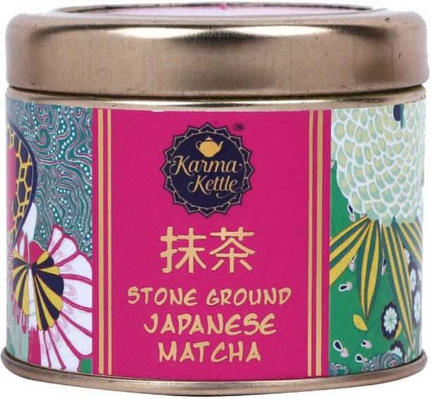 Karma Kettle Stone ground Japanese Matcha powder, 50 gm Unflavoured Matcha Tea Tin