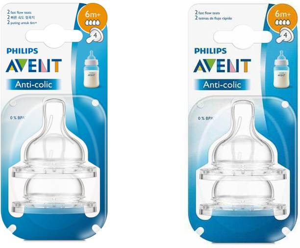 Philips Avent Anticolic Teats 6m+, twin Pack , Fast Flow Teats Fast Flow Nipple