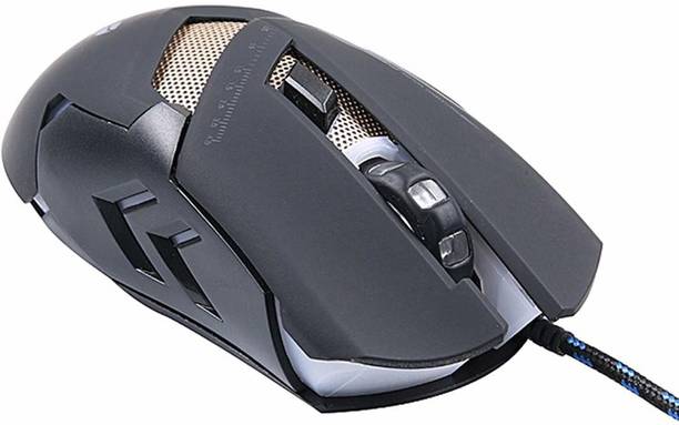 RuhZa TJ-5 6D Optical 7 LED Color Changing with Backlight Wired Optical Gaming Mouse Wired Ambidextrous Optical  Gaming Mouse