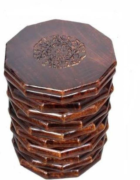 Smarts collection Wooden antique side table made of best quality of wood of brown color(15inchx12inchx12inch) Solid Wood Side Table