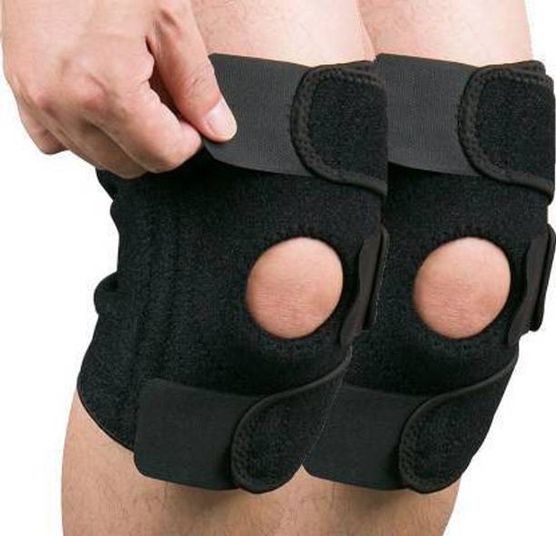 Leosportz (pack of 2) Indian neoprene fabric Knee Cap Knee Support (Free Size, Black) Knee Support