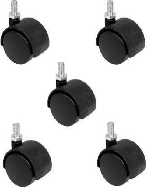 Biway Twin caster Alloy pin wheel for office revolving chair base, super quality set of-5 wheels Appliance Furniture Caster. ( Pack of 5 ) Appliance Furniture Caster