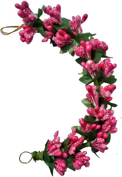Maahal Paper Rose Flower Juda Gajra Bun Hair Accessories For Women & Girls Bun