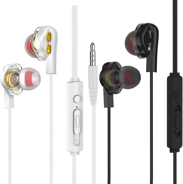 Meyaar 2 Pack Deep Bass Headset Headphones with Dual Driver & Mic Wired Headset