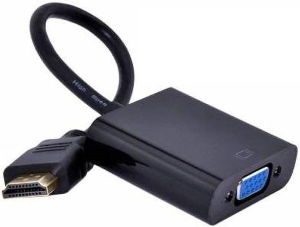 Mobiseries TV-out Cable HDMI to VGA Convertor without Sound (Black, For Computer) mmpl-hdmi to vga HDMI Connector (Black)