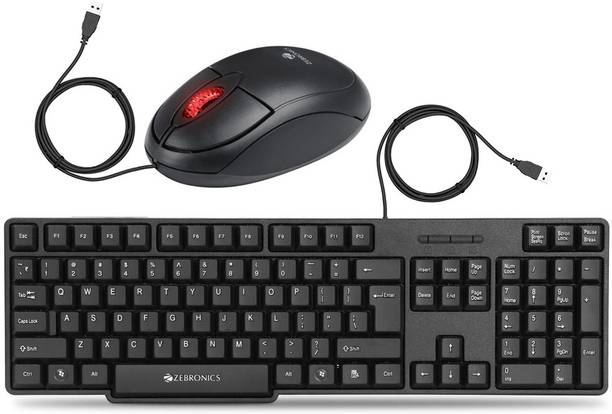 ZEBRONICS Zeb-K20 Keyboard and Zeb-Rise Mouse Combo Set