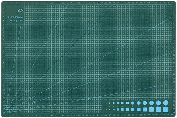 izone Professional Self-Healing 5 Layered Double Sided Durable Non-Slip PVC Cutting Mat -A3(Green, 17 x 11 Inch/ 43x 28 cm) Cutting Mat