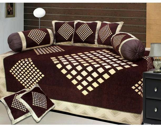 Shivkirpa Velvet Abstract Diwan Set