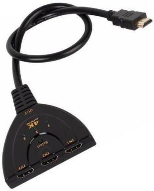 TrustShip ™ Multipurpose TV-Out Cable HDTV HDMI Switch Pigtail 4K | Splitter| Box| Hub| Switcher| 3 port 3 in 1 Out Pigtail Cable Without Remote For 1080P TV HDTV,3D Player,PS4,Mac Media Streaming Device