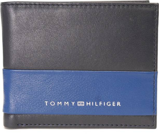 Men Black, Blue Genuine Leather Wallet - Regular Size