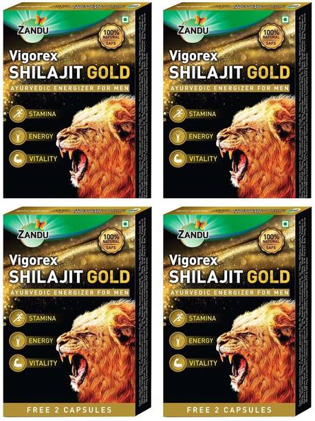 ZANDU Vigorex Shilajit Gold for Stamina and Energy (Pack of 4)