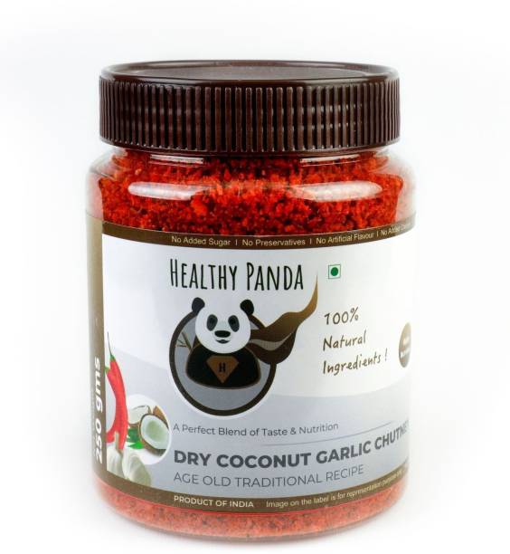 HEALTHY PANDA Dry Coconut Garlic Chutney also known as Khobra Lasun Chatni, Kobbari Chatani, Dry Nariyal Chutni (100% Natural & Healthy) - 125 Gram Chutney Powder