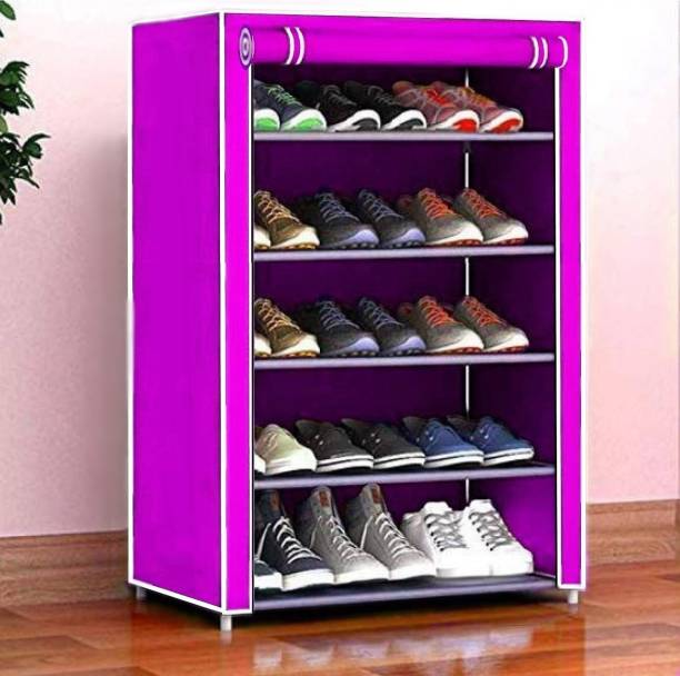 CMerchants Home Creative 5 layer collapsible shoe rack Pink Metal Shoe Stand