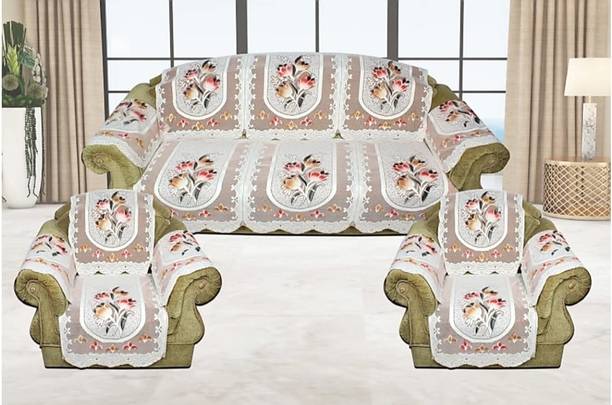 croox Cotton Floral 3+1+1 Seater Sofa Cover