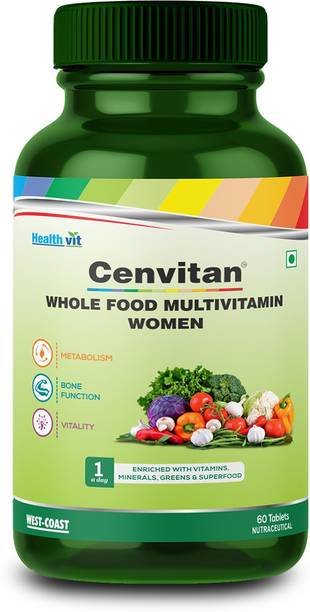 HealthVit Cenvitan Plant Based Whole Food Multivitamin for Women – 60 Tablets