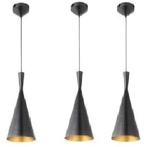 Areezo Single Head Vintage Metal Cone Shaped Hanging Pendant Ceiling Light Lamp Home,Dining Room, Bedroom, Living Room,Office Decor (Black) (Bulb Not Included) (Set of 4) Pendants Ceiling Lamp