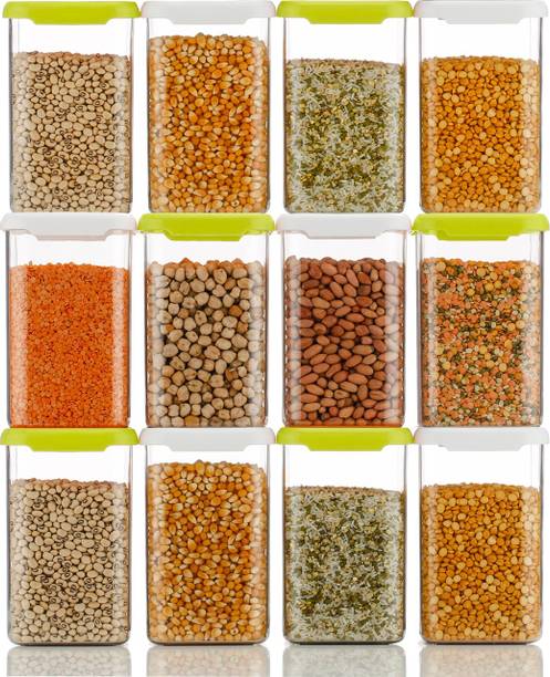 kitchkart Smart Buy Air Tight Food Grade Food Storage Unbreakable 1200 ml Square Shape Space Saver Kitchen Storage Container,Cereal Dispenser,Snacks Container,Modular Container  - 1200 ml प्लास्टिक ग्रोसरी कंटेनर