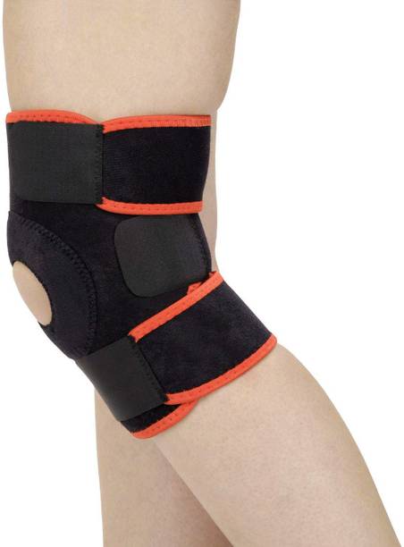 Leosportz Indian neoprene fabric Knee Cap Knee Support (Free Size, Black) Knee Support