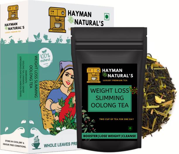 HAYMAN NATURAL'S Weight Loss Slimming Oolong Tea (50g - 28 Cups) for Weight Loss and Belly Fat Made with oolong tea, Garcinia Cambogia, Lemongrass-100% Natural Oolong Tea Pouch