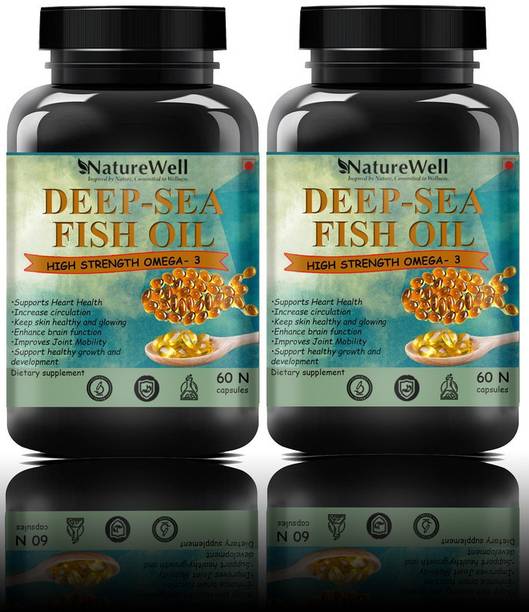 Naturewell Deep Sea Fish Oil Omega 3 - 120 Softgels, 1000 Mg(120N Blue)