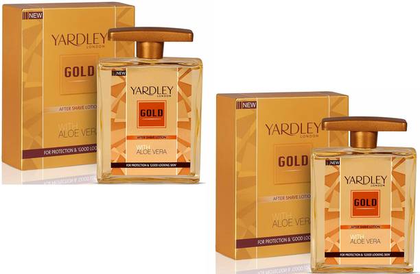 YARDLEY Gold After Shaving Lotion 100 ml each with alovera 2 Pcs