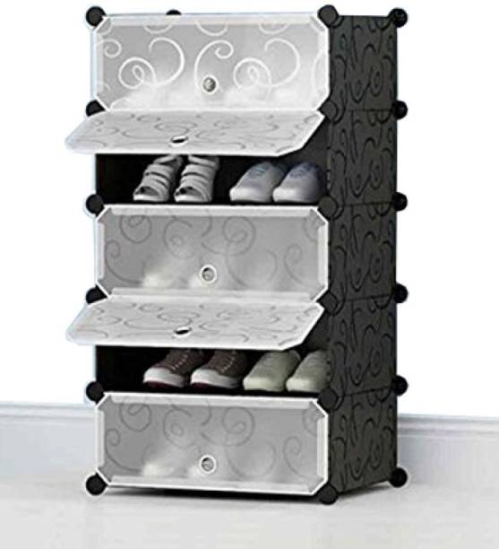 Keekos 5-Door 5-Shelf Fabric Collapsible Shoe Stand shoes rack for home use Office Plastic Shoe Rack